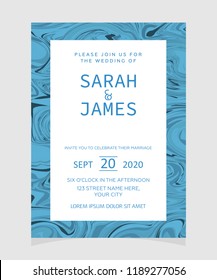 Wedding invitation cards with marble texture background. wedding invitation. Save the date. Vector illustration.
