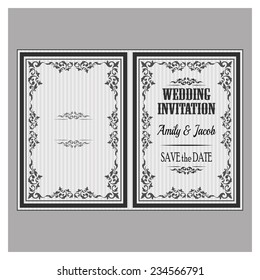 wedding invitation cards in an old-style