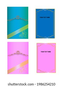Wedding invitation cards set vector illustration