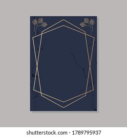 Wedding invitation cards texture background and gold geometric line design vector.