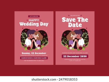 Tarjetas De Invitación De Boda Con Diseño Tipográfico