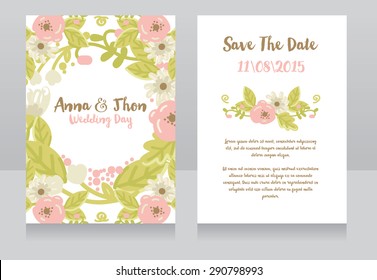 wedding invitation cards, vector illustration