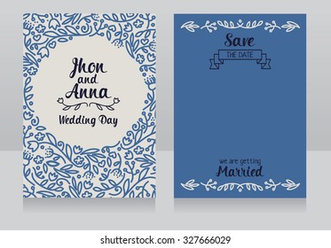 wedding invitation cards, vector illustration