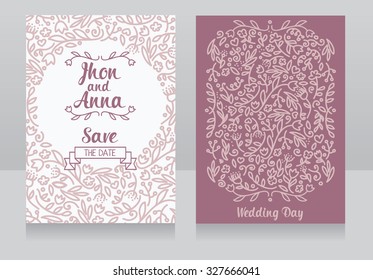 wedding invitation cards, vector illustration