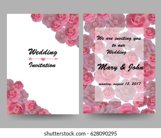 Wedding invitation cards. Vector stock.