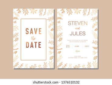 Wedding invitation, celebration, party, floral decoration, vector