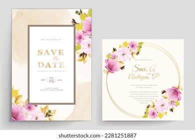 wedding invitation cherry blossom card