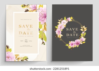 wedding invitation cherry blossom card
