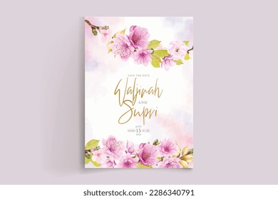 wedding invitation cherry blossom floral card