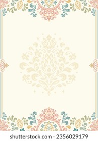 Wedding invitation in classical style. Text space. Elegant invitation card in classical style