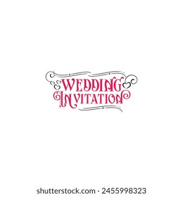 Wedding Invitation Clipart, Wedding Invitation Calligraphy