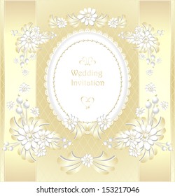 Wedding invitation or congratulation  in gold