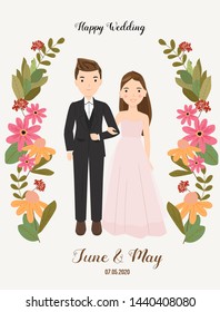 wedding invitation with couple portrait -