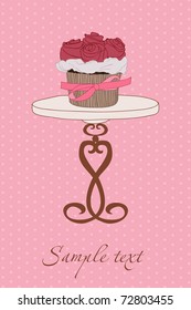 Wedding Invitation with Cupcake