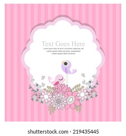 wedding invitation with cute birds