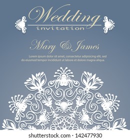Wedding invitation decorated with floral pattern