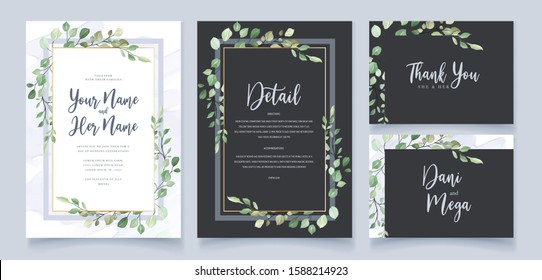 wedding invitation design with beautiful flower