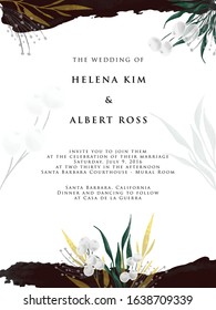 wedding invitation design in black and white