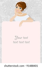 Wedding invitation design with bride