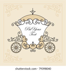 wedding invitation design with carriage