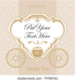 wedding invitation design with carriage