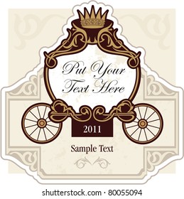 wedding invitation design with carriage