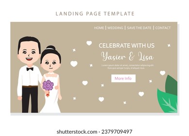 wedding invitation design with couple in love, vector illustration.