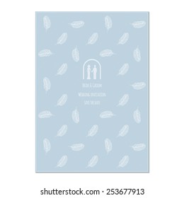 Wedding invitation design - flying feathers, pale shades