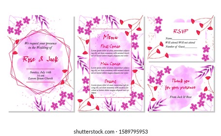wedding invitation design and frame template