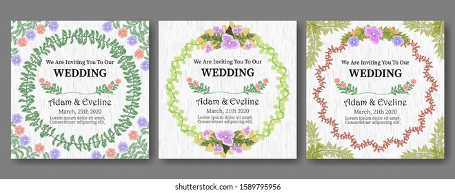 wedding invitation design and frame template