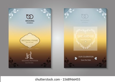   Wedding invitation design or greeting card templates. Vector illustration.Eps10
