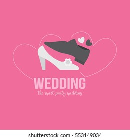 Wedding invitation Design Logo. Vector Illustration with flat style