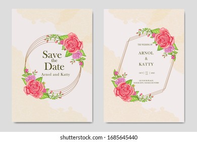 diseño de invitación de boda con rosas