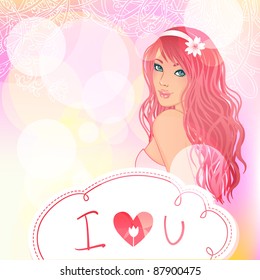 Wedding invitation design template with bride