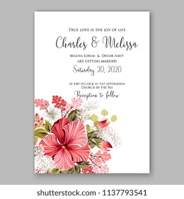 Wedding invitation design template pale roses eucaliptus flowers and green leaves on white backround. Floral bouquet decoration. Vector illustration. Bridal shower invitation baby shower 