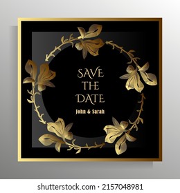 Wedding invitation design template. Vector illustration.