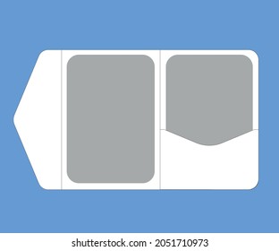 Wedding invitation design template white, light blue and gray, mockup