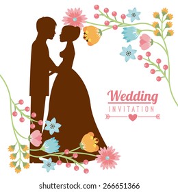 wedding invitation design, vector illustration eps10 graphic 