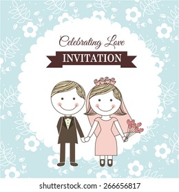 wedding invitation design, vector illustration eps10 graphic 