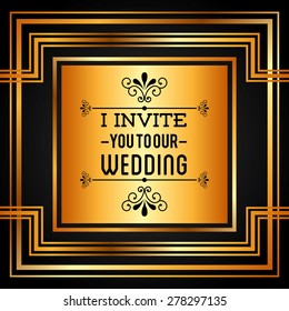 wedding invitation design, vector illustration eps10 graphic 