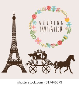 wedding invitation design, vector illustration eps10 graphic 