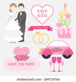 Wedding Invitation designing kit vector