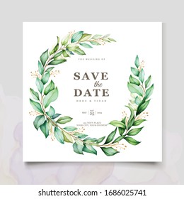wedding invitation designs with watercolor floral wreath
