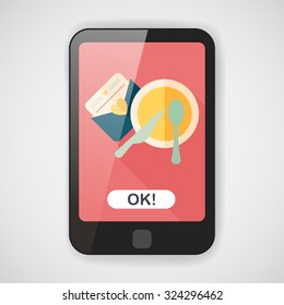 wedding invitation and dishware flat icon with long shadow,eps10
