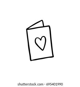 wedding invitation doodle icon