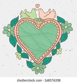 wedding invitation with doves