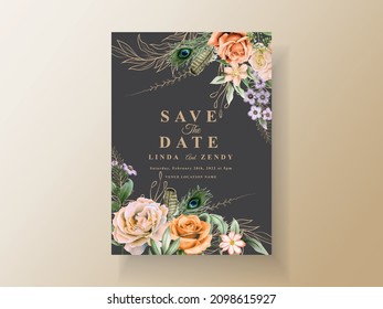 Wedding invitation elegant black theme