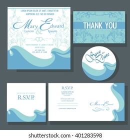 Wedding invitation with elegant flowers. Design of the RSVP