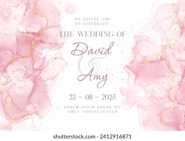 Wedding invitation with an elegant hand painted design