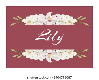 Hochzeitseinladung elegante romantische Idee, weiße Lilienblume